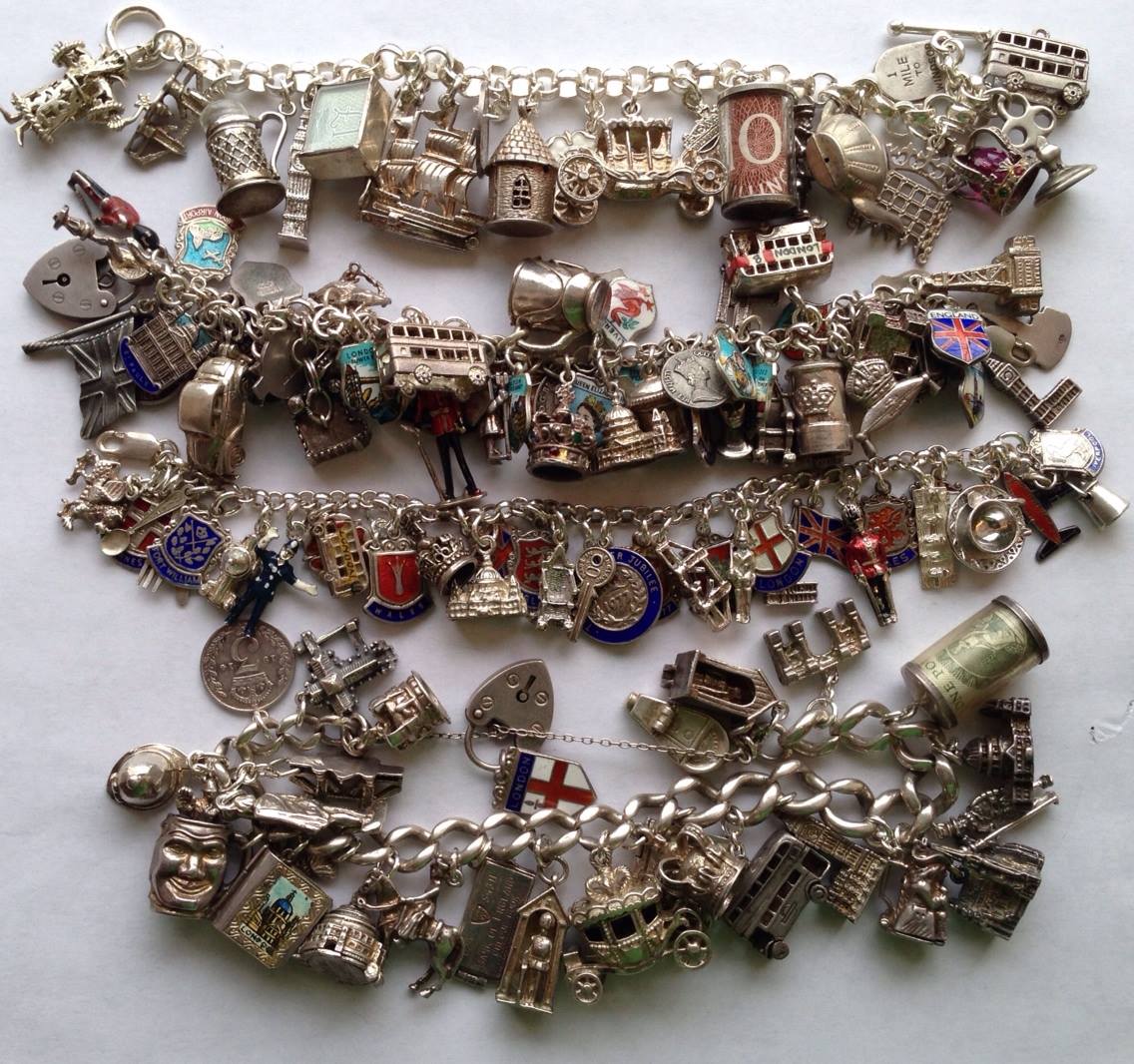 eCharmony Charm Bracelet Collection - England & English UK Vintage Charms (image for) eCharmony Charm Bracelet Collection - England & English UK Vintage Charms