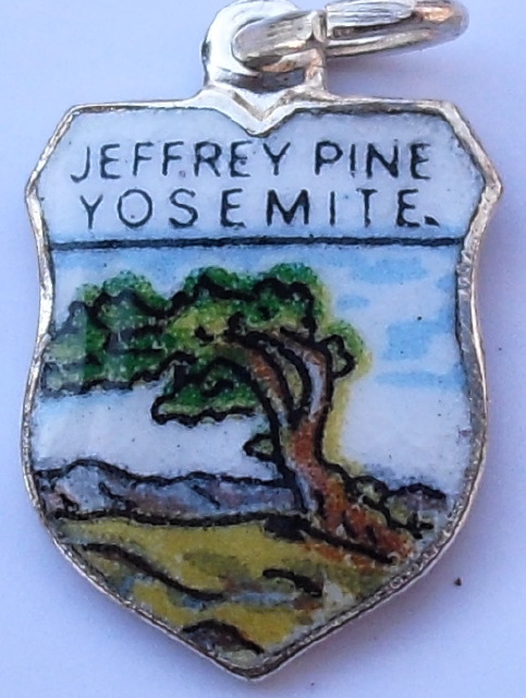 (image for) California - Yosemite National Park - Jeffrey Pine, Sentinel Dome 2 - Vintage Enamel Travel Shield Charm