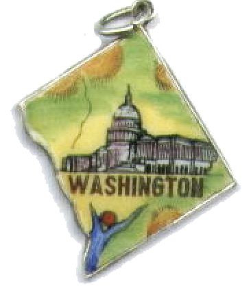 (image for) DC Washington DC - Vintage Enamel Map Charm