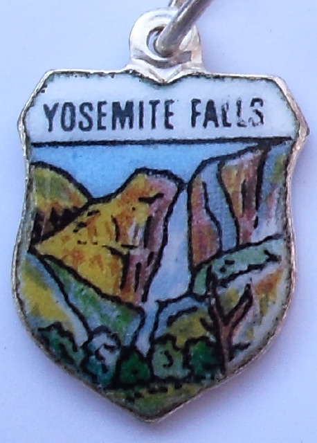 (image for) California - Yosemite National Park - Falls - Vintage Enamel Travel Shield Charm