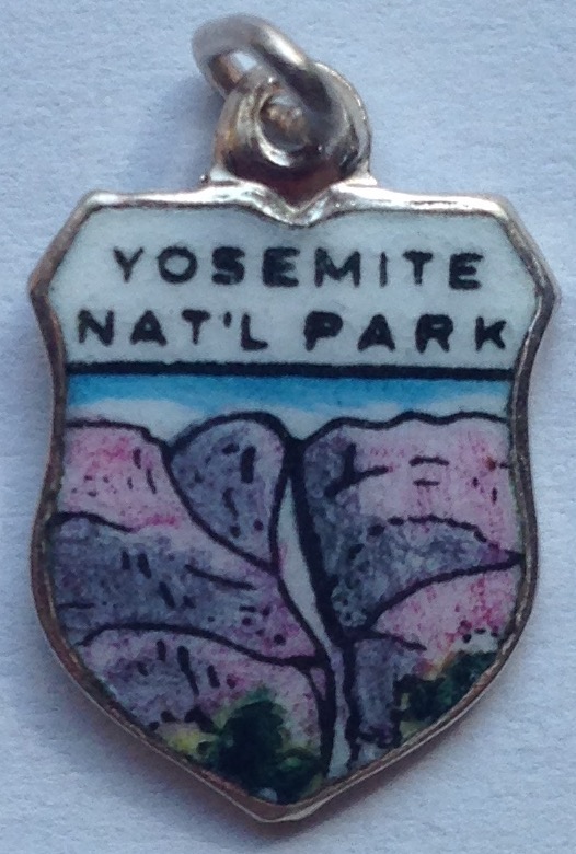 (image for) California - Yosemite National Park - Falls 2 - Vintage Enamel Travel Shield Charm